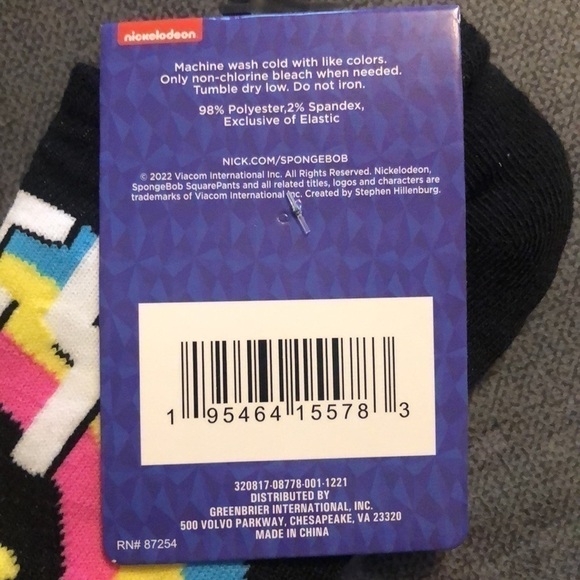 5/$13 SpongeBob SquarePants Socks Size 4-10  New with tags - Picture 8 of 8